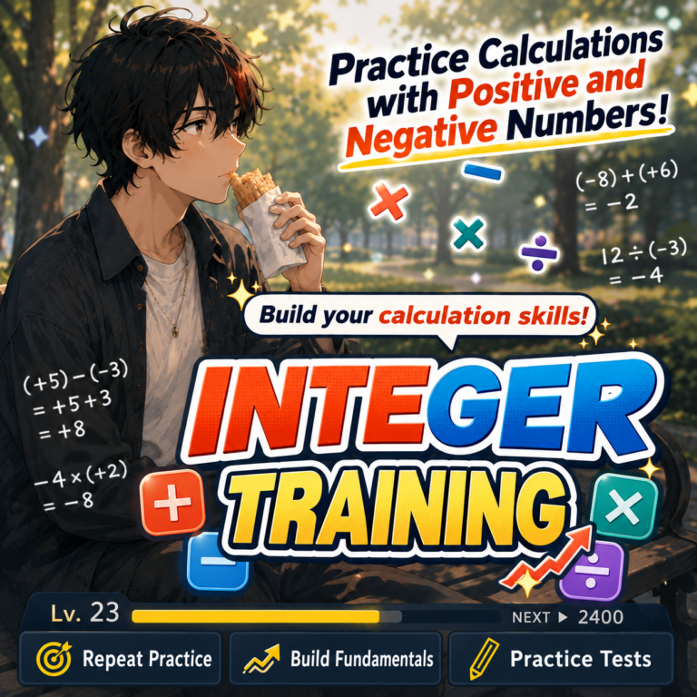 Integer Training — illustrated d’ASH game thumbnail, matching the Japanese original.