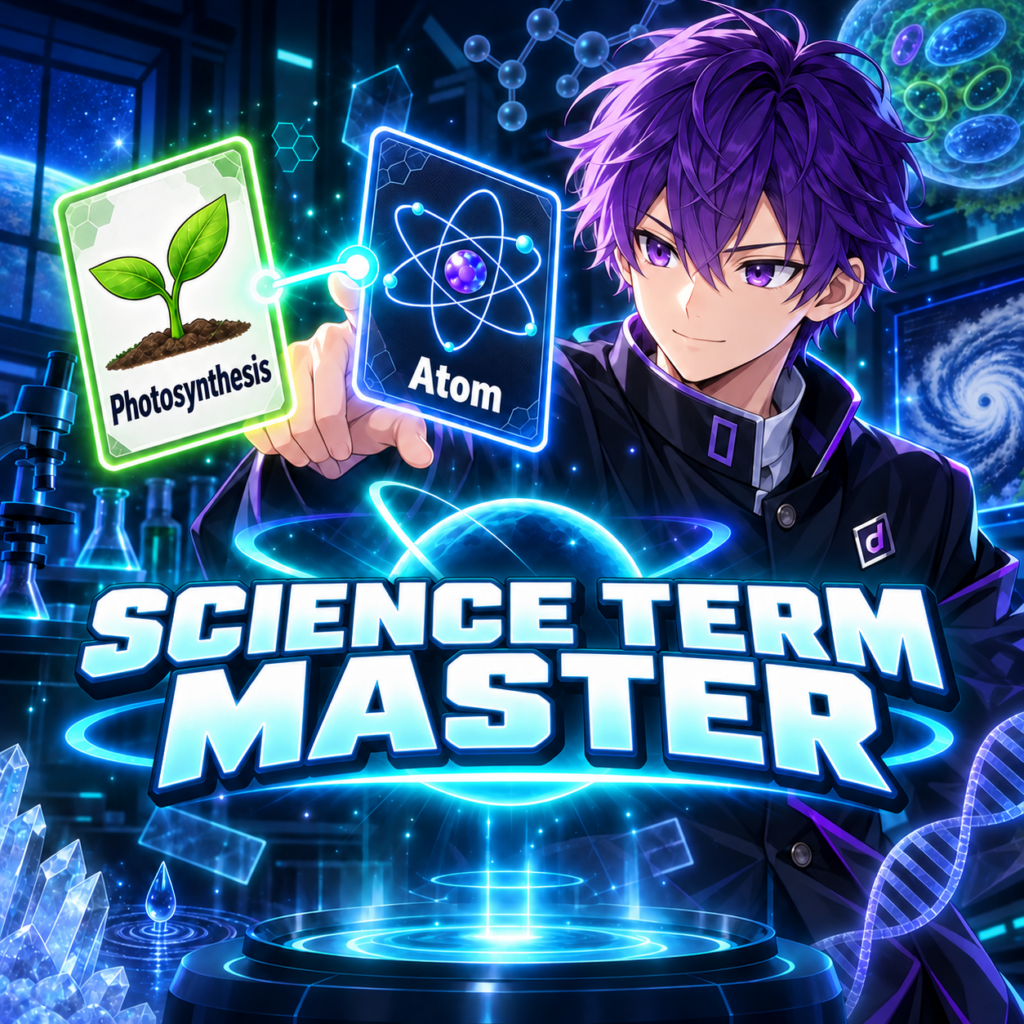 Science Term Master — illustrated d’ASH game thumbnail, matching the Japanese original.