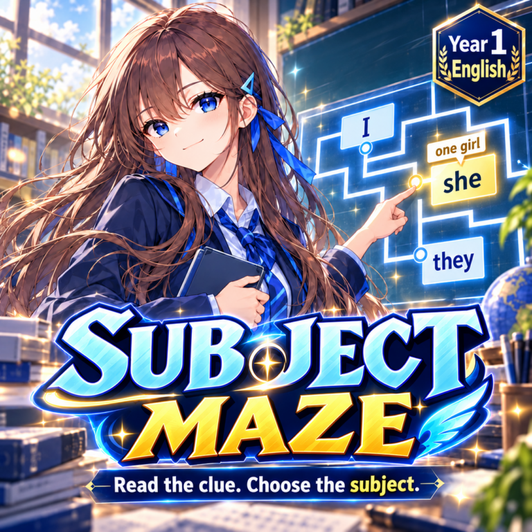 Subject Maze — illustrated d’ASH game thumbnail, matching the Japanese original.